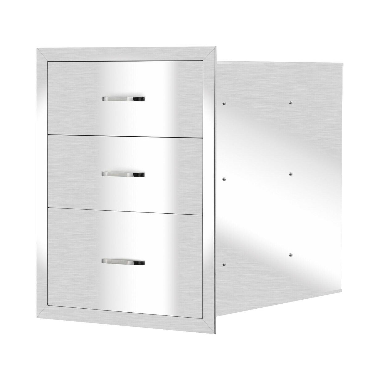 Outdoor Kitchen Triple Drawers 22.99" x 17.95" Stainless Steel BBQ Drawer