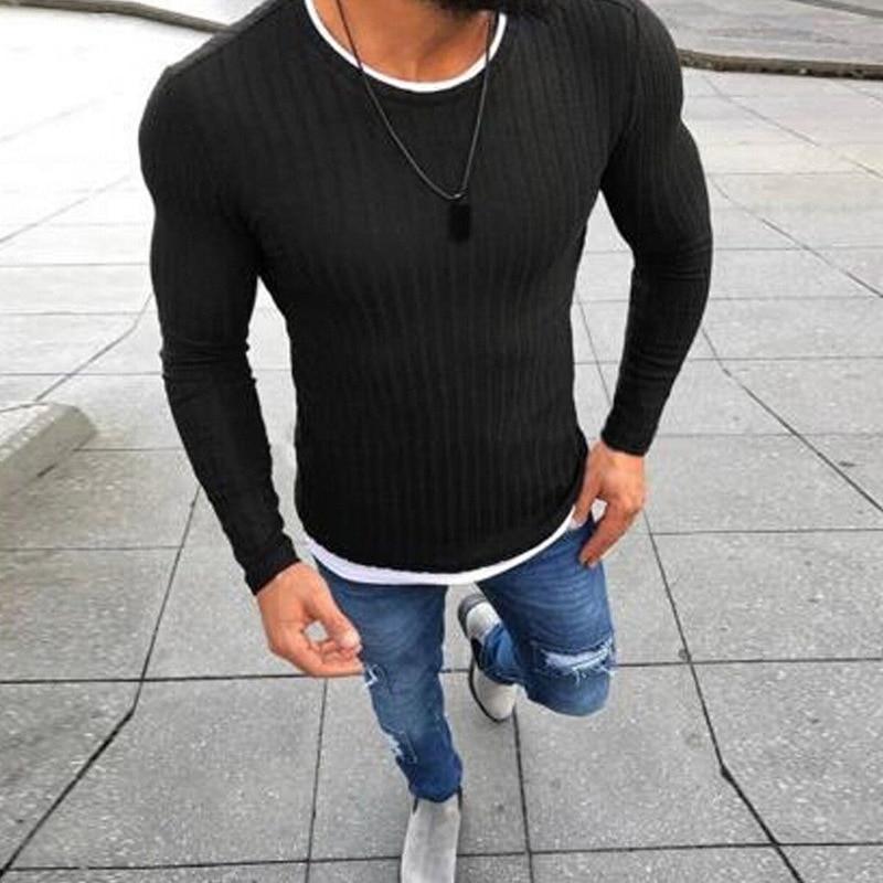 Winter Men New Fashion Pullover Knitted Sweater O-Neck Casual Long Sleeve Warm Pullovers
