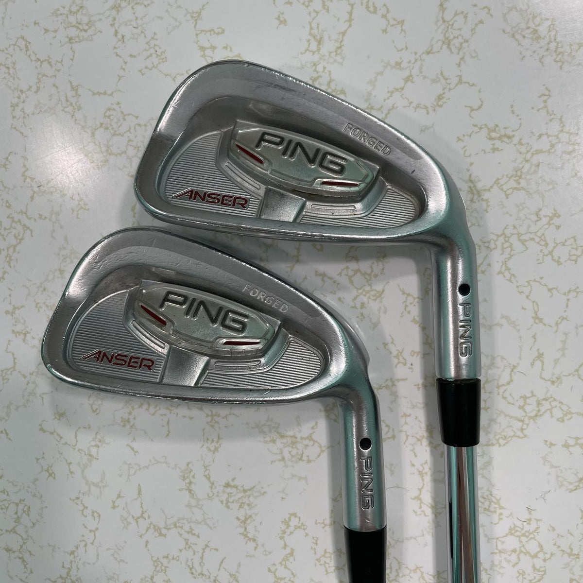 Men's Right Handed Ping Anser forged 2010 Black Dot Regular Flex Steel Shaft Iron Set