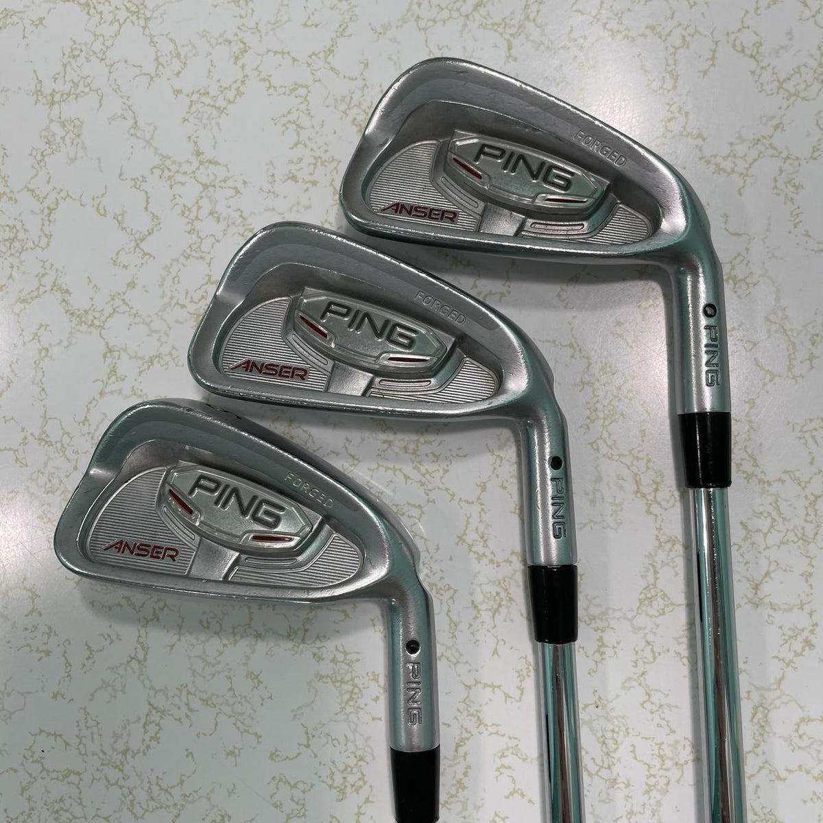 Men's Right Handed Ping Anser forged 2010 Black Dot Regular Flex Steel Shaft Iron Set