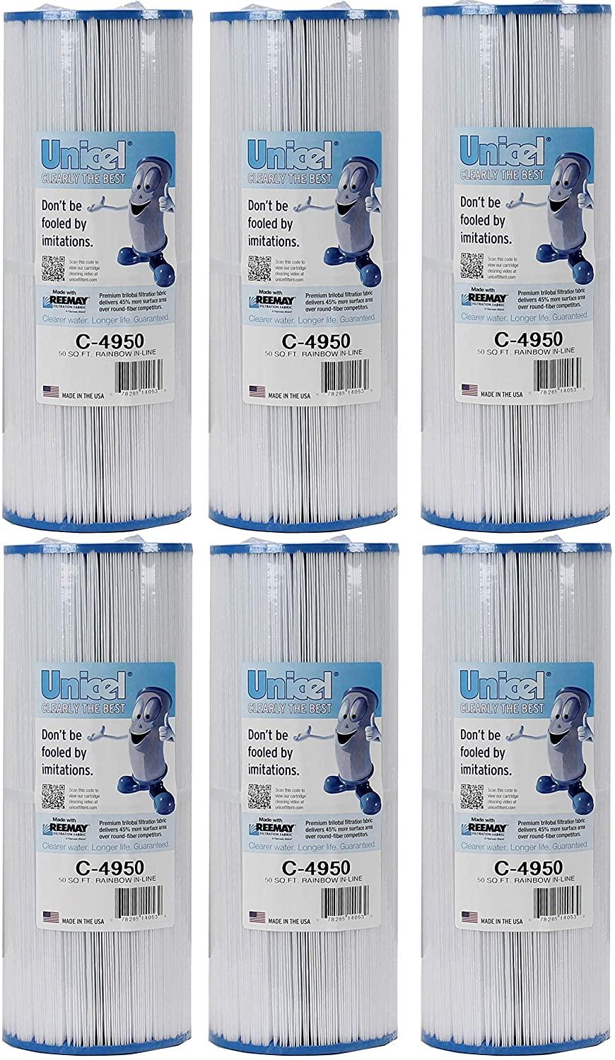 Unicel C-4950 Hot Tub and Spa 50 Sq. Ft. Replacement Filter Cartridge for C-4326 and C-4625 cartridges (6 Pack)