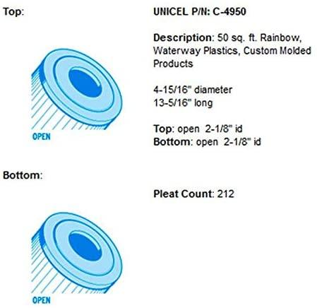 Unicel C-4950 Hot Tub and Spa 50 Sq. Ft. Replacement Filter Cartridge for C-4326 and C-4625 cartridges (6 Pack)