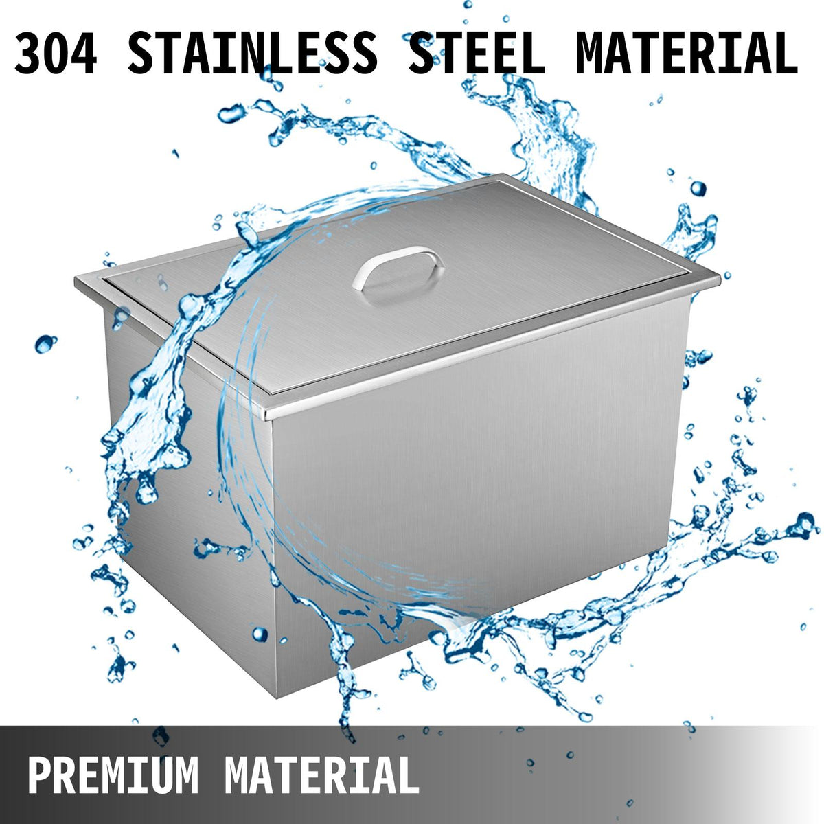 Outdoor Kitchen Drop-in Ice Chest Cooler Underbar Ice Bin 304 Stainless Steel