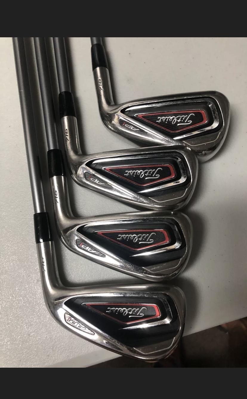 Used Right Handed 716 AP1 Smoke Stiff Flex Steel Shaft Iron Set