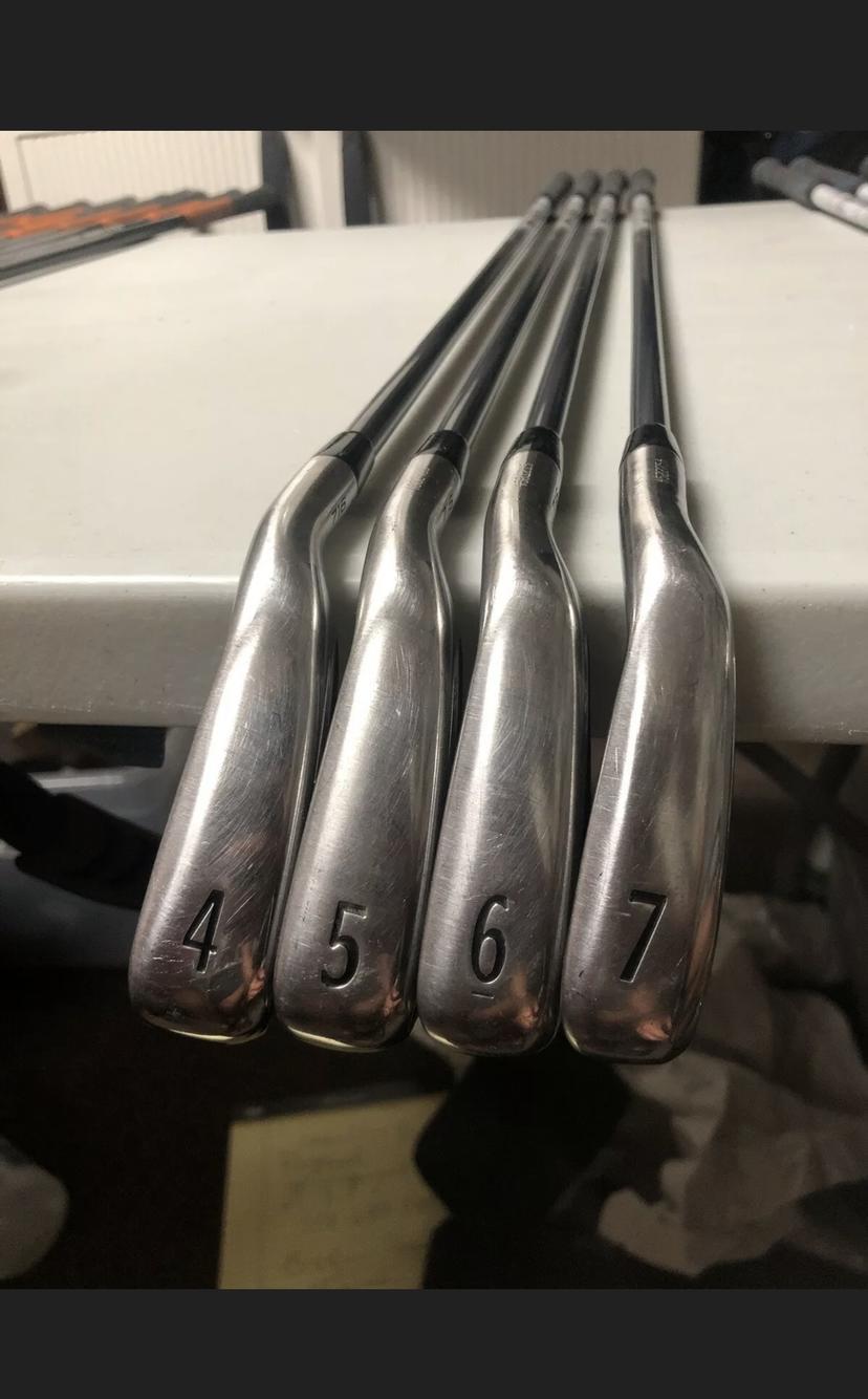 Used Right Handed 716 AP1 Smoke Stiff Flex Steel Shaft Iron Set