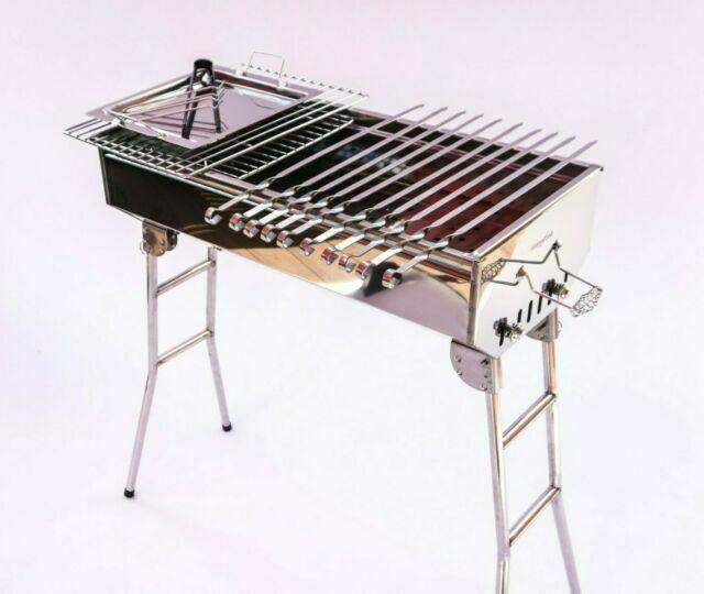 STAINLESS STEEL CHARCOAL GRILL MANGAL SHISH  KABAB KABOB BBQ BARBECUE SHASHLIK