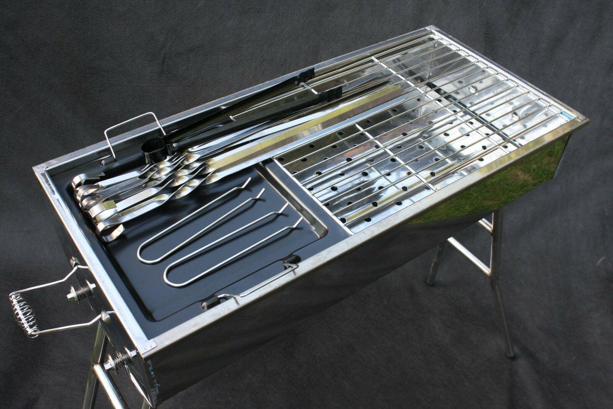 STAINLESS STEEL CHARCOAL GRILL MANGAL SHISH  KABAB KABOB BBQ BARBECUE SHASHLIK