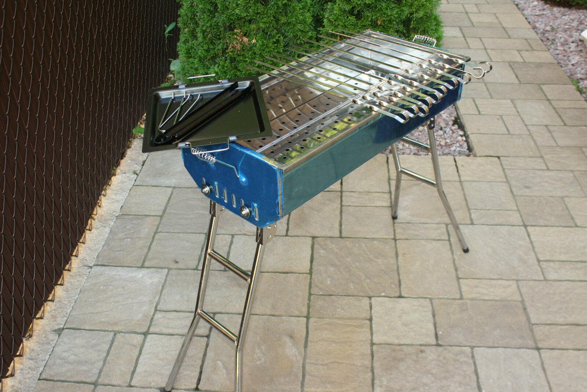 STAINLESS STEEL CHARCOAL GRILL MANGAL SHISH  KABAB KABOB BBQ BARBECUE SHASHLIK