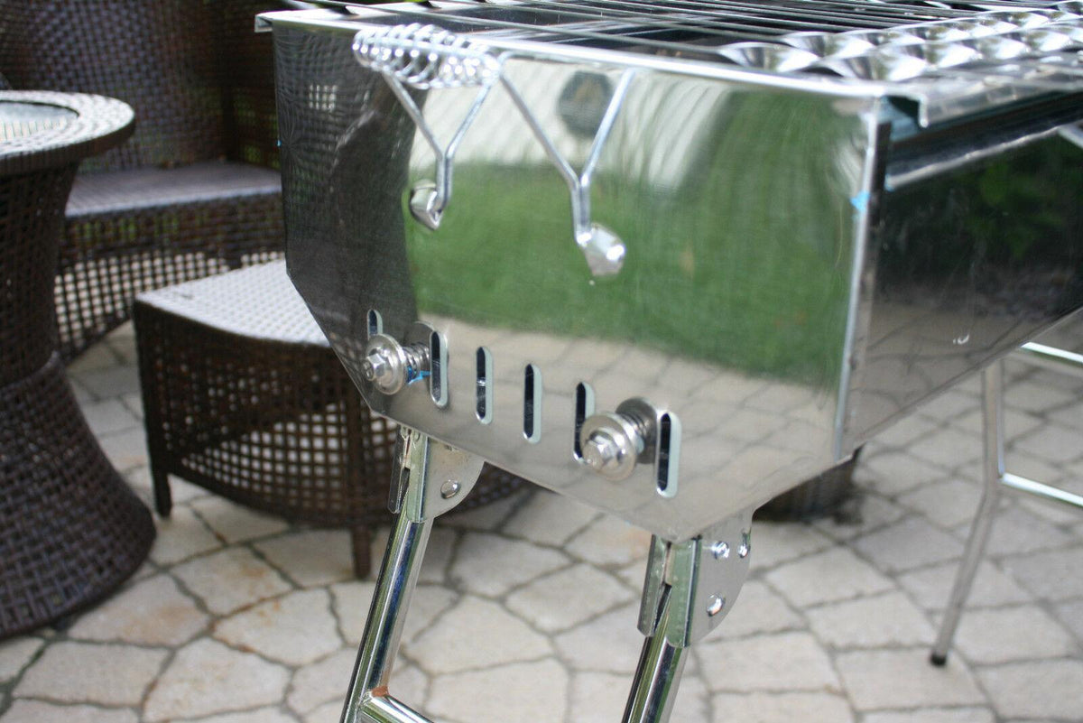 STAINLESS STEEL CHARCOAL GRILL MANGAL SHISH  KABAB KABOB BBQ BARBECUE SHASHLIK