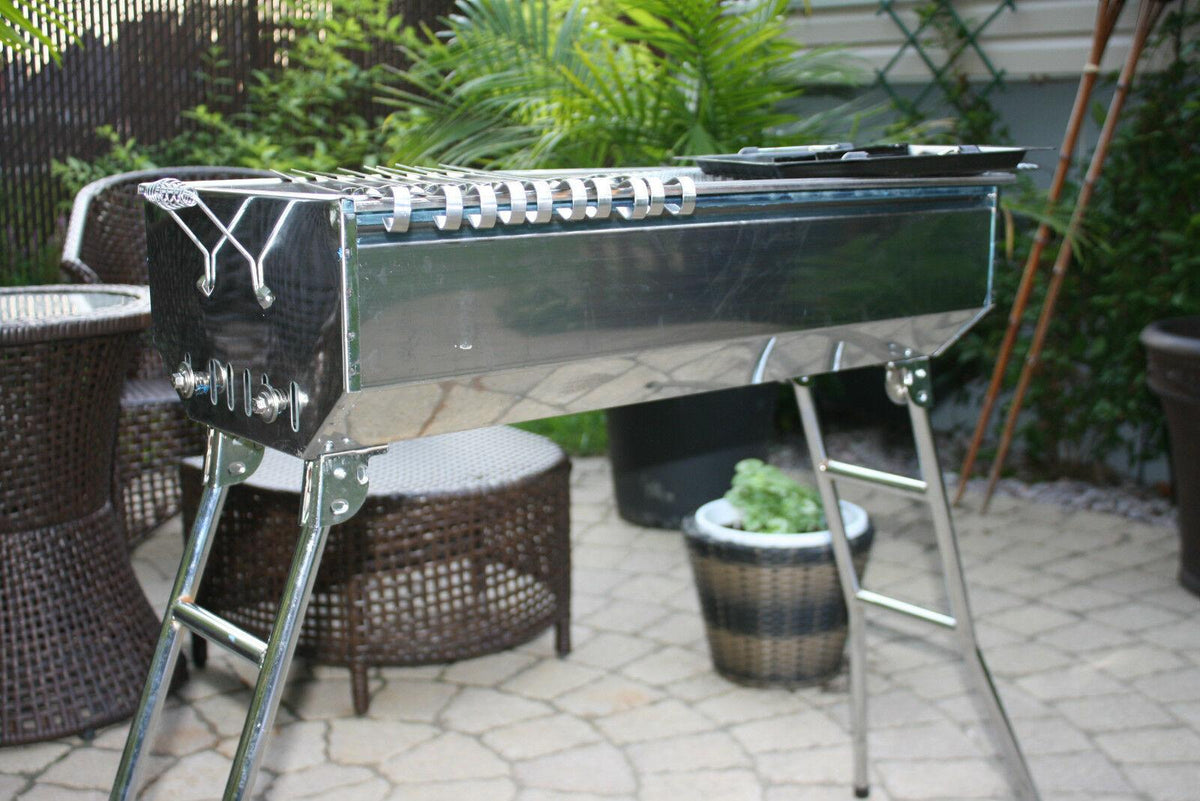 STAINLESS STEEL CHARCOAL GRILL MANGAL SHISH  KABAB KABOB BBQ BARBECUE SHASHLIK