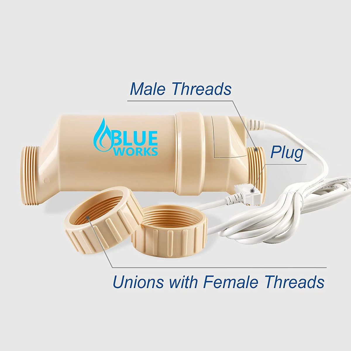 BLUE WORKS Salt Cell Model Number: BLW1H, Compatible with Hayward Aquarite Salt Cell Model Number: T-Cell-3 for Salt Pool | Cell Plates Made by USA Manufacturer