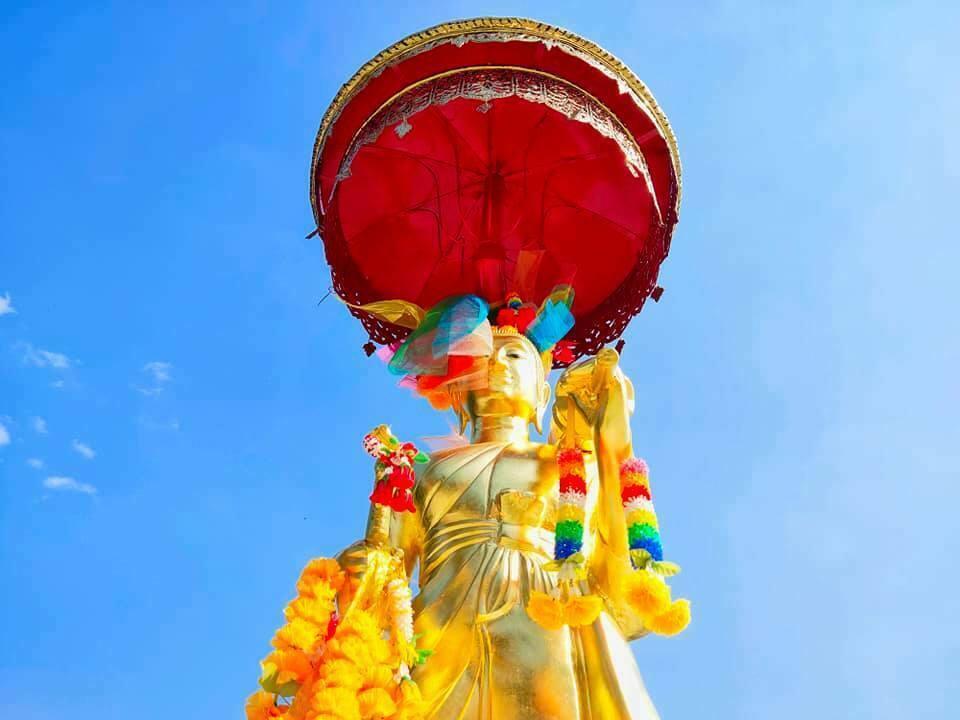 Buddhist Hindu Chatra Parosol Umbrella over Divine Royalty, #03013, many sizes