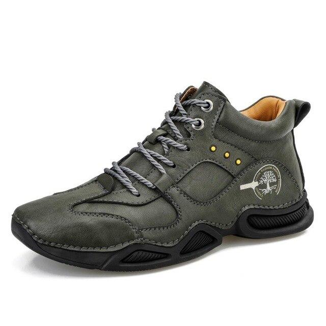 Men Hand Stitching Microfiber Leather Soft Ankle Boots