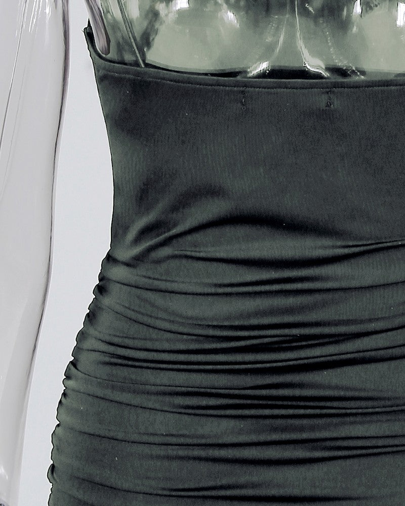 Ruched Bodycon Mini Cami Women Dress