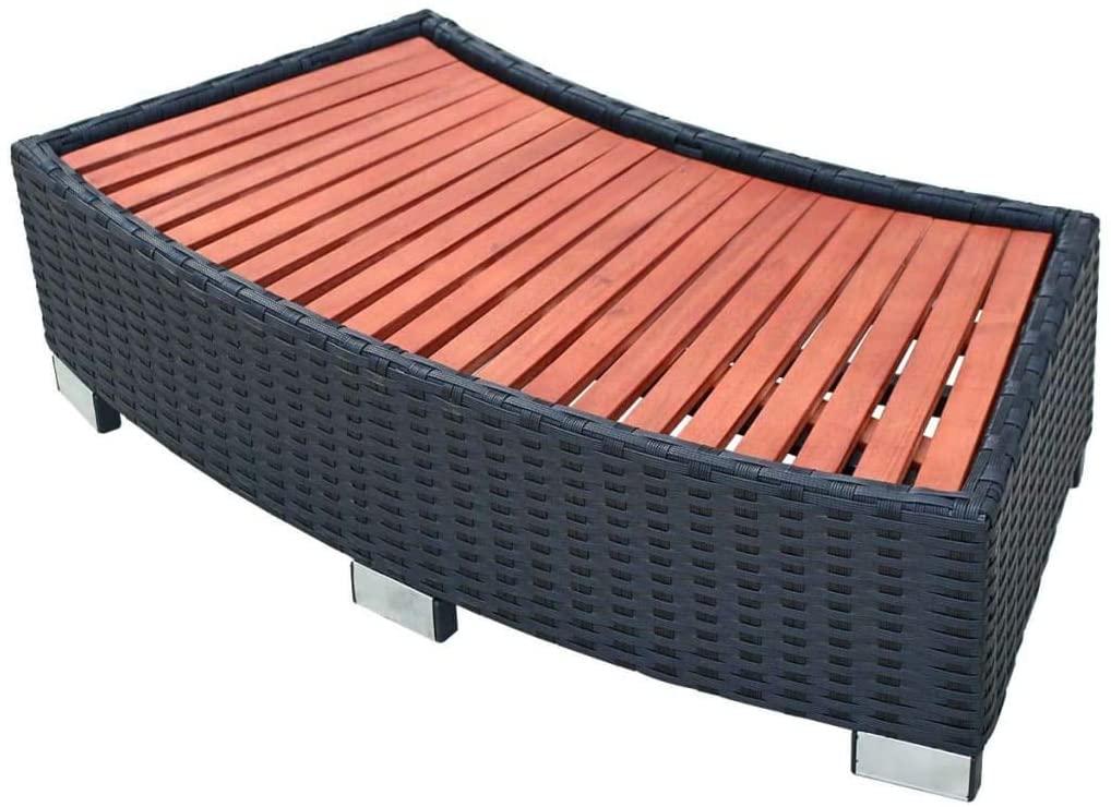 NusGear Spa Step Poly Rattan 36.2"x17.7"x9.8" Black , Weatherproof Durable, and Comfortable