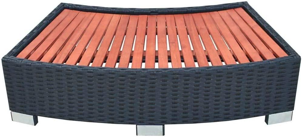 NusGear Spa Step Poly Rattan 36.2"x17.7"x9.8" Black , Weatherproof Durable, and Comfortable