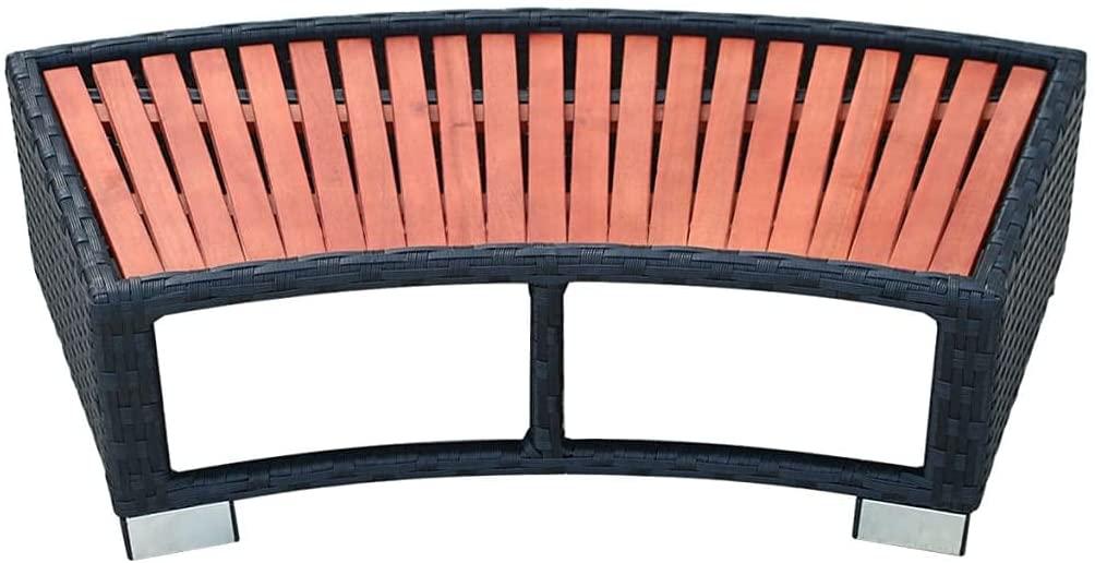 NusGear Spa Step Poly Rattan 36.2"x17.7"x9.8" Black , Weatherproof Durable, and Comfortable