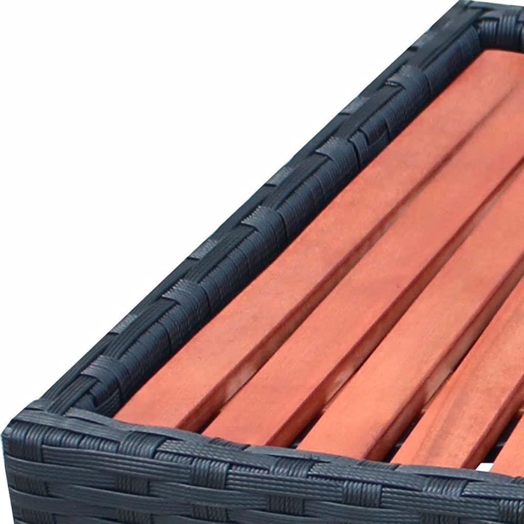 NusGear Spa Step Poly Rattan 36.2"x17.7"x9.8" Black , Weatherproof Durable, and Comfortable