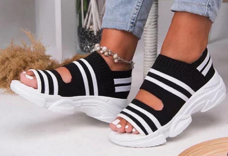 Fashion Women Summer Open Toe Flying Woven Beach Sandals