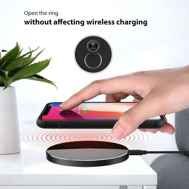 Luxury Tempered Glass Magnetic Ring Holder Case for iPhone