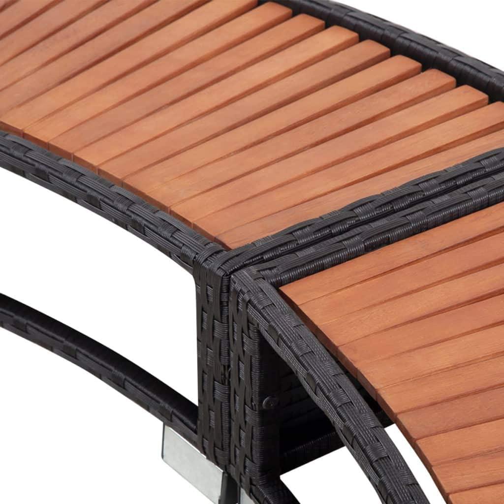 NusGear Spa Surround Poly Rattan Black, Frame: Powder-Coated Steel + Eucalyptus Tropical Hardwood -454