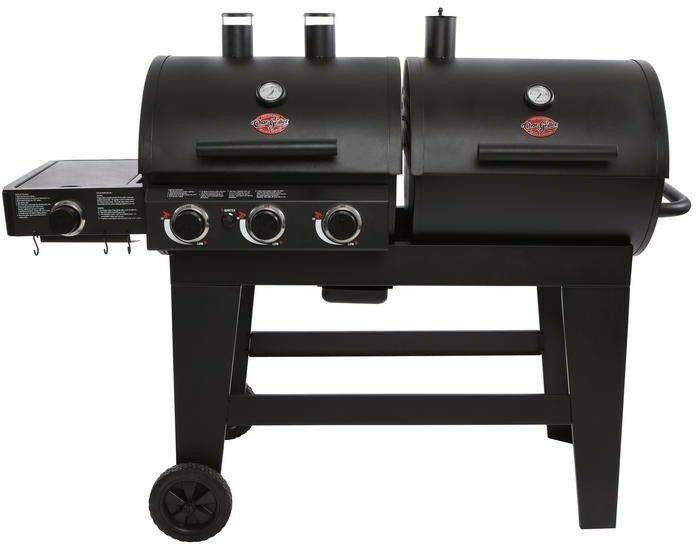3-Burner Gas and Charcoal Grill Side Burner 52,800 BTU BBQ Barbecue Black NEW