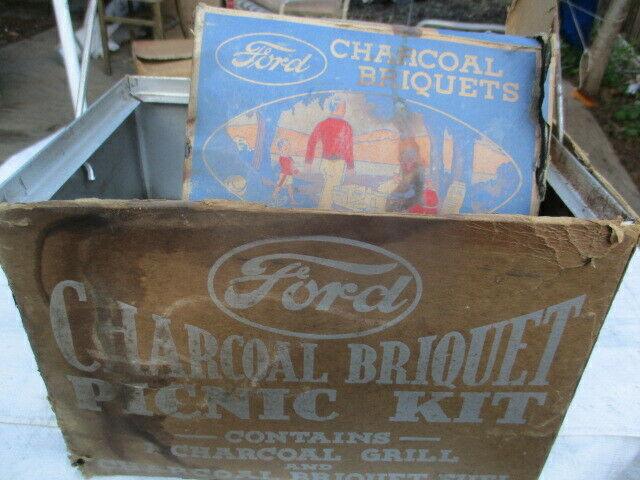 1935-1945 vintage accessory barbecue and briquettes made by FORD