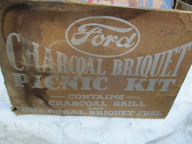 1935-1945 vintage accessory barbecue and briquettes made by FORD