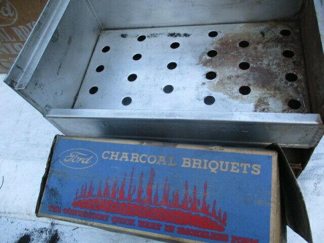 1935-1945 vintage accessory barbecue and briquettes made by FORD