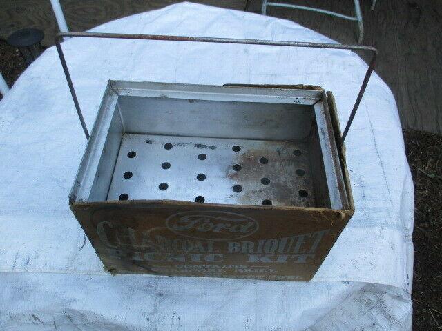 1935-1945 vintage accessory barbecue and briquettes made by FORD