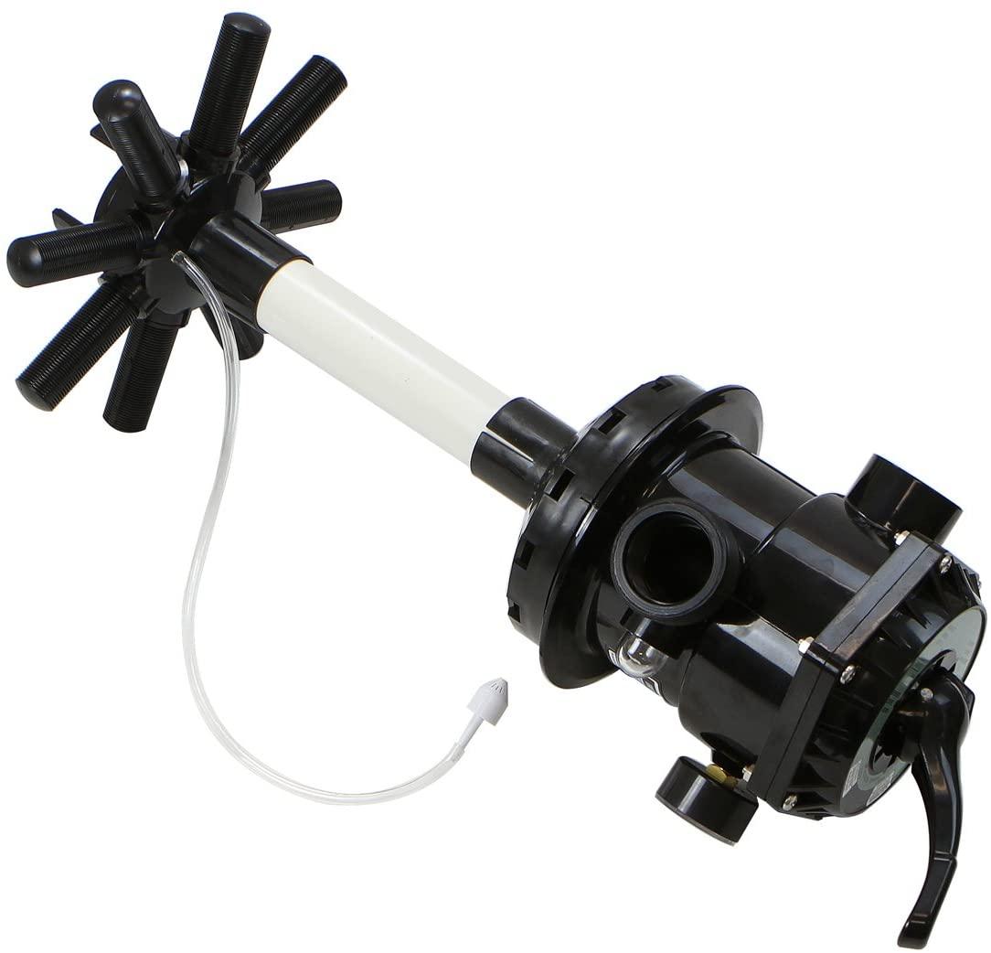 75139-V 16" Above Inground Swimming Sand System with 7-Way Port Valve Pool Filter up to 21,000 Gallons with Stand, Grey