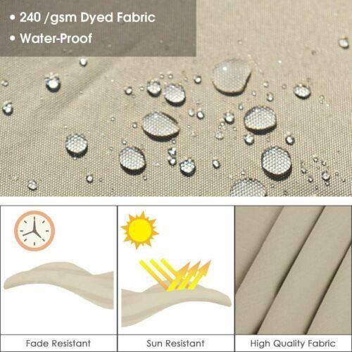Modern Beige 11' Patio Offset Cantilever Umbrella 360° Rotation Aluminum Tilt-