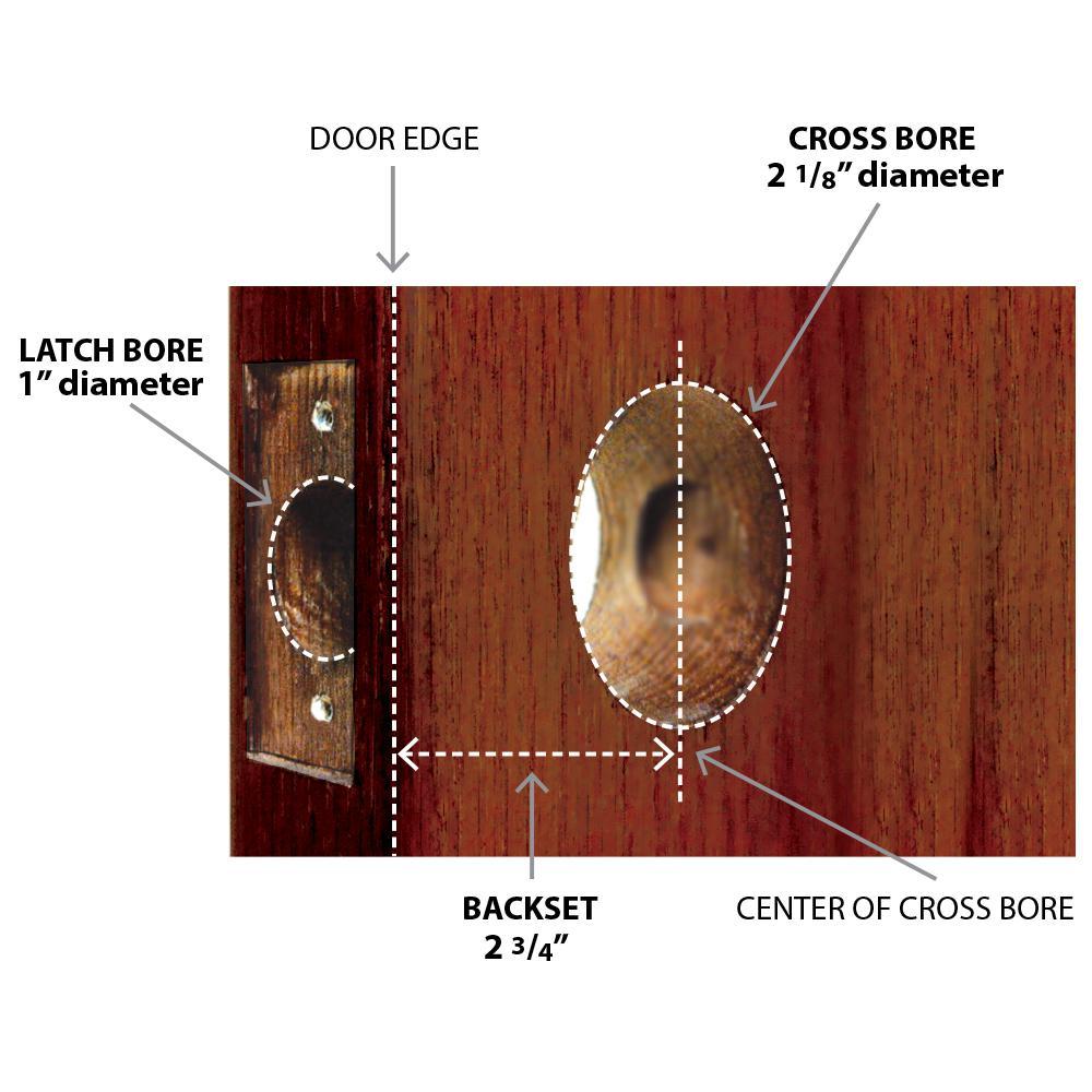 Studio Plate 2-3/4 in. Backset Antique Brass PassaHall/Closet Black Porcelain Door Knob