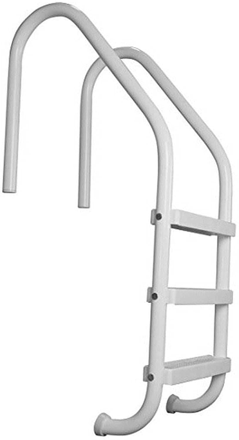SAFTRON P-324-L3-W 3 Step High Impact Polymer Finish Inground Pool Ladder, White