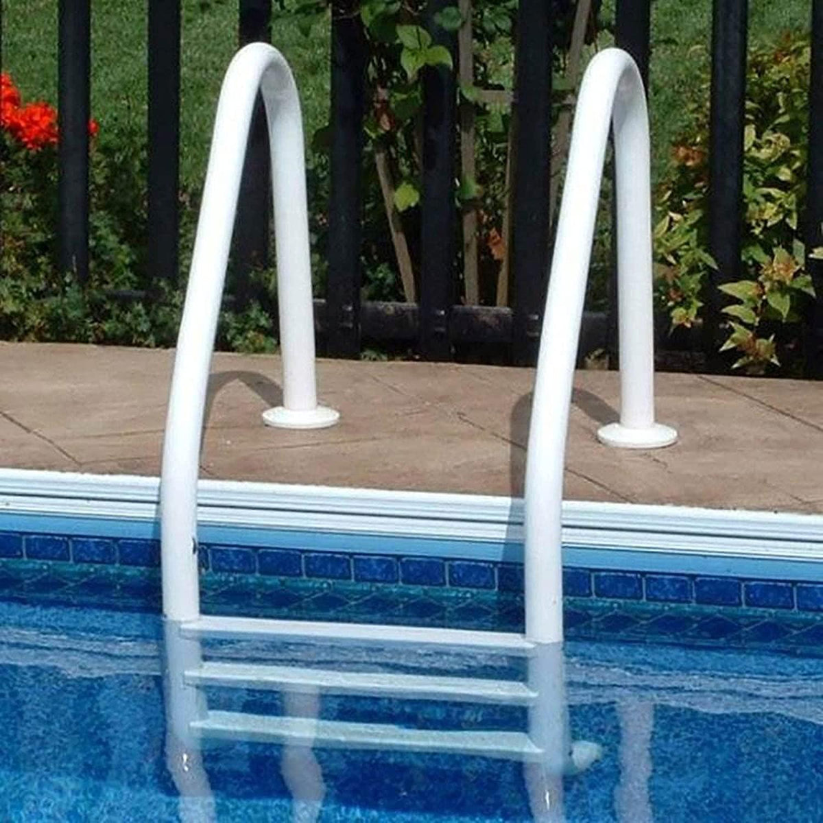 SAFTRON P-324-L3-W 3 Step High Impact Polymer Finish Inground Pool Ladder, White