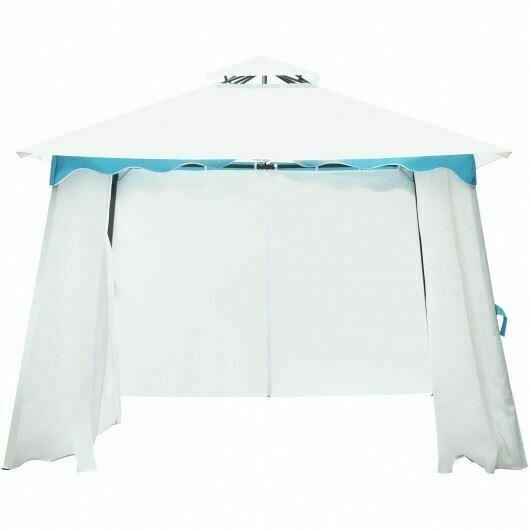 Durable 2-Tier 10' x 10' Patio Gazebo Canopy Tent w/Side Walls
