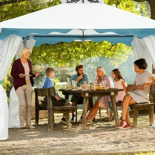 Durable 2-Tier 10' x 10' Patio Gazebo Canopy Tent w/Side Walls