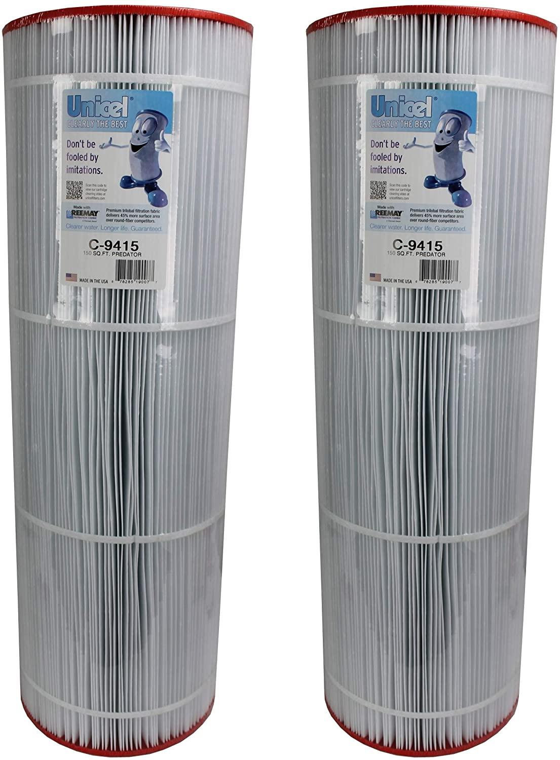 Unicel C-9415 Swimming Pool 150 Sq. Ft. Filter Cartridges Replacement for Filbur FC-0687 and Pleatco PAP150-4 (2 Pack)