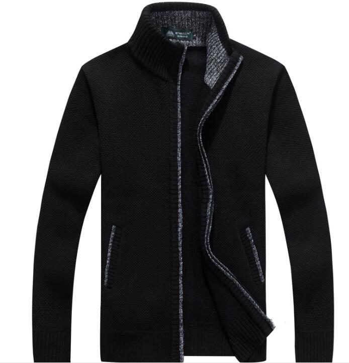 New Autumn Winter Men Warm Cashmere Casual Wool Zipper Slim Fit Fleece Jacket