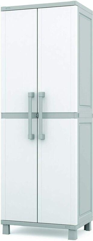 Resin Pantry Storage Cabinet 5 Shelves Laundry Organizer Utility Garage Locking