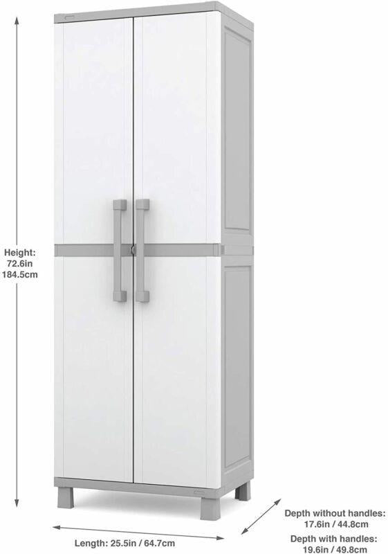Resin Pantry Storage Cabinet 5 Shelves Laundry Organizer Utility Garage Locking