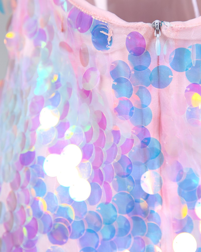 Sequins Spaghetti Strap Bodycon Dress