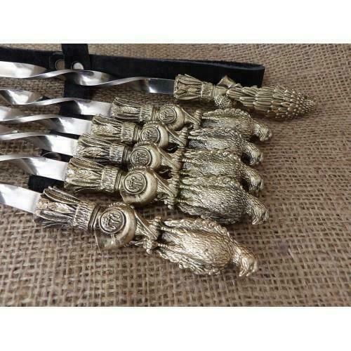 6Pcs Premium Heavy Duty Stainless Steel Barbecue BBQ Kebab Skewers 23-Inch Gift