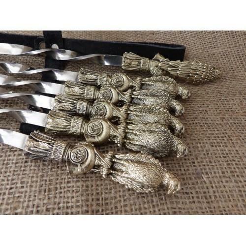 6Pcs Premium Heavy Duty Stainless Steel Barbecue BBQ Kebab Skewers 23-Inch Gift
