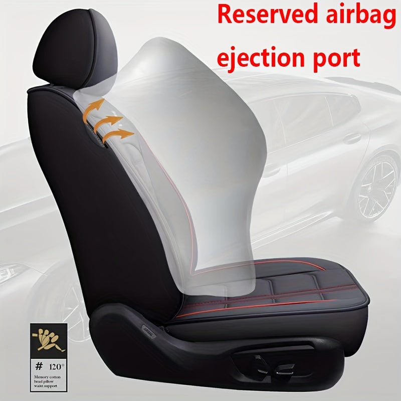 5-seat All-inclusive Car Seat Cover PU Leather Four Seasons Universal Car Seat Protector Compatible With Five-seat Car Pickup Truck SUV Off-road