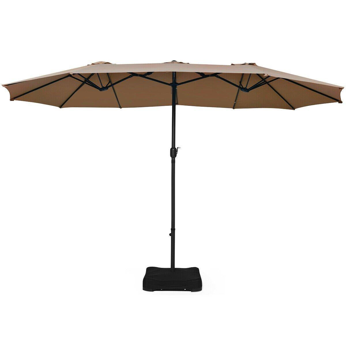 15 Ft Patio Umbrella Outdoor Umbrella with Crank and Base