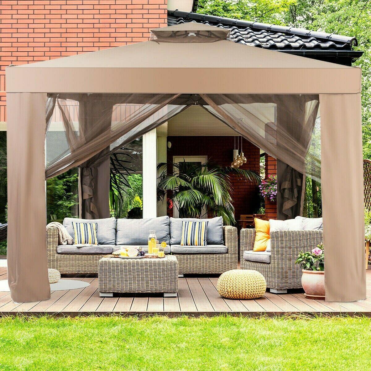 Canopy Gazebo Tent Shelter Outdoor Backyard Garden Lawn Patio Mosquito Netting