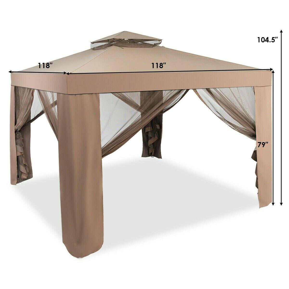 Canopy Gazebo Tent Shelter Outdoor Backyard Garden Lawn Patio Mosquito Netting