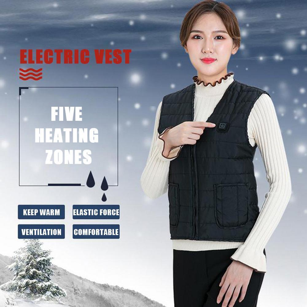 [WARM UP] Men Autumn Winter Smart Heating Cotton Vest USB Infrared Electric Heating Vest