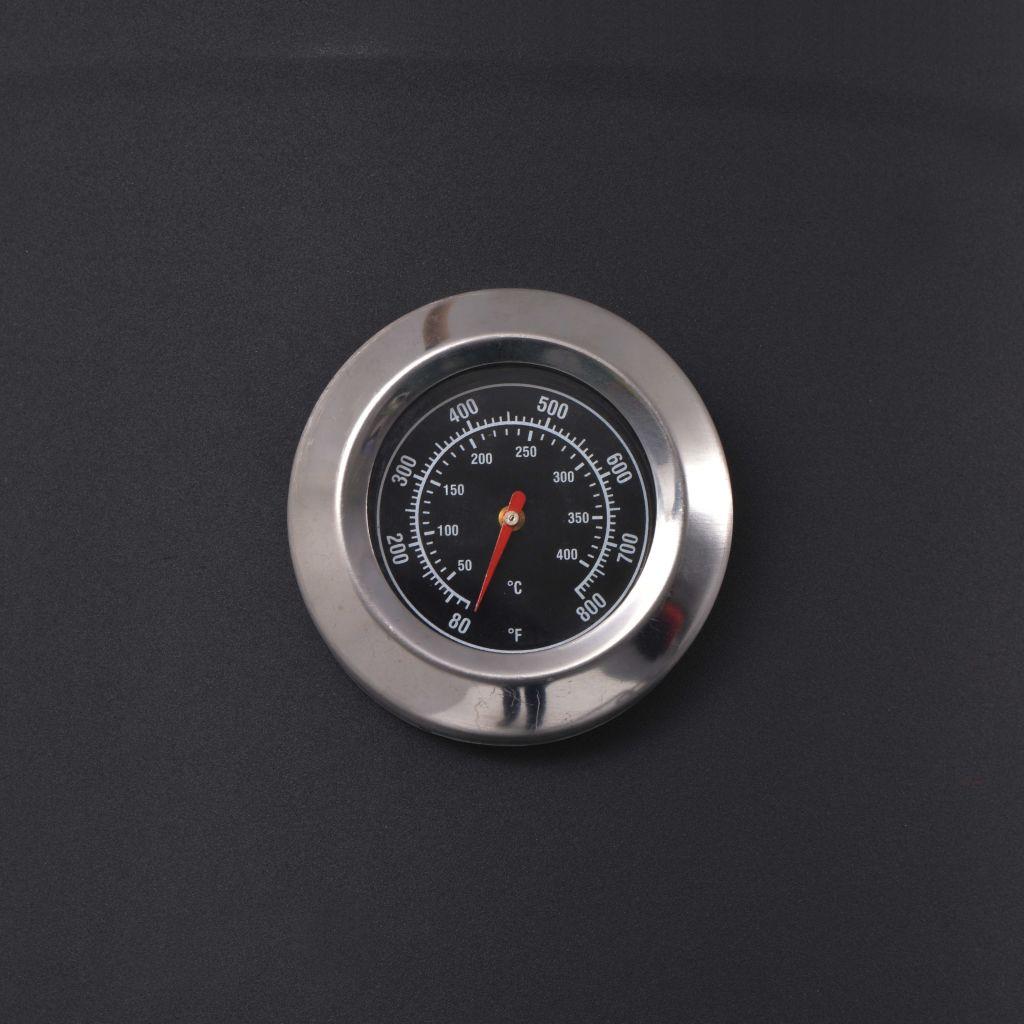 BBQ Offset Charcoal Smoker with Bottom Shelf Black Heavy Barbecue Patio Backyard